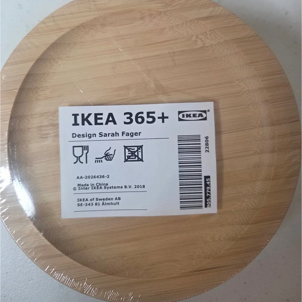 Ikea Bamboo 2-in-1 Coaster and Lid, 9 cm Diameter, Set of 2 New with Seal 365+